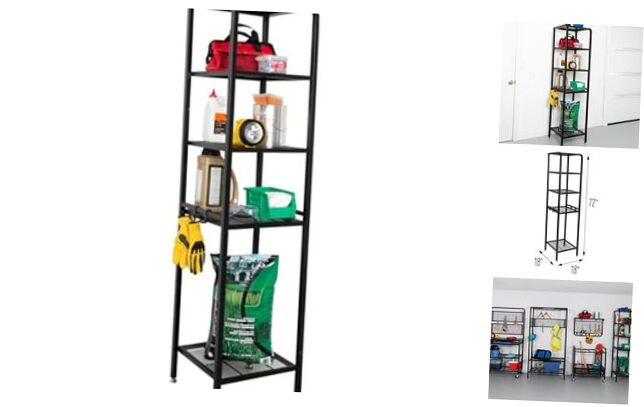 5-Tier Garage Storage Shelving Unit, Black SHF-09841 Black