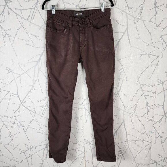 DU/ER Men's Orange Brown Sateen Stretch N2X Slim Fit Mid Rise Pants Size 30