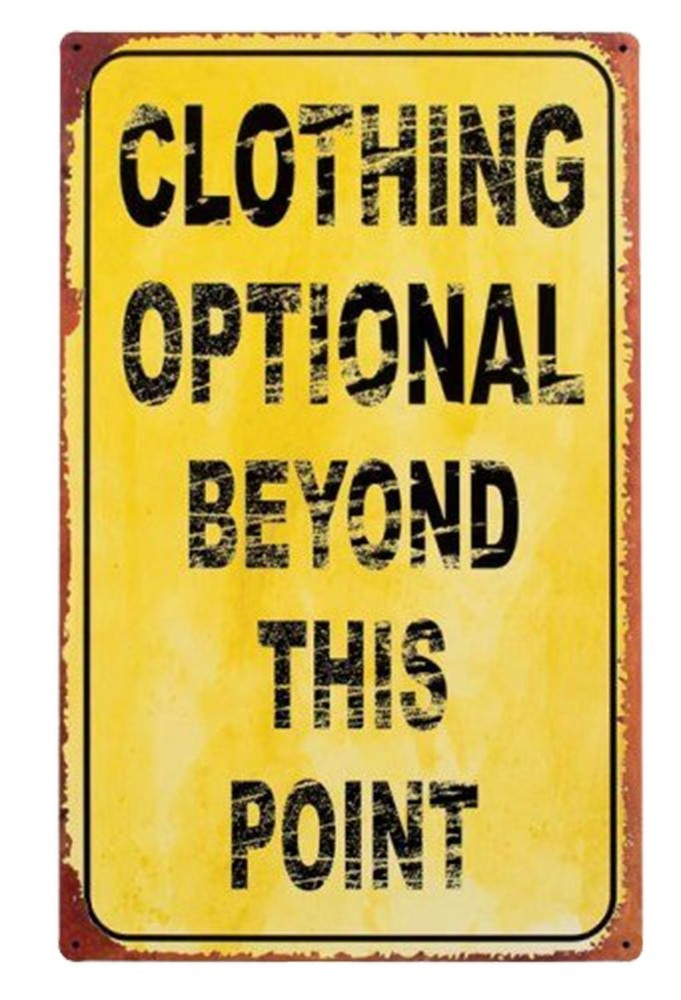 Clothing Option Tin Sign | Vintage Rustic Home Decor Wall Art | 16 x 10 Inch