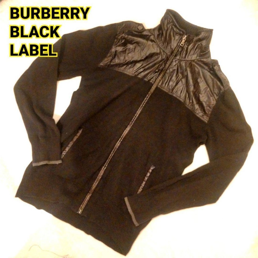 Burberry Black Label Contrast Knit ZIP Jacket F/S from Japan