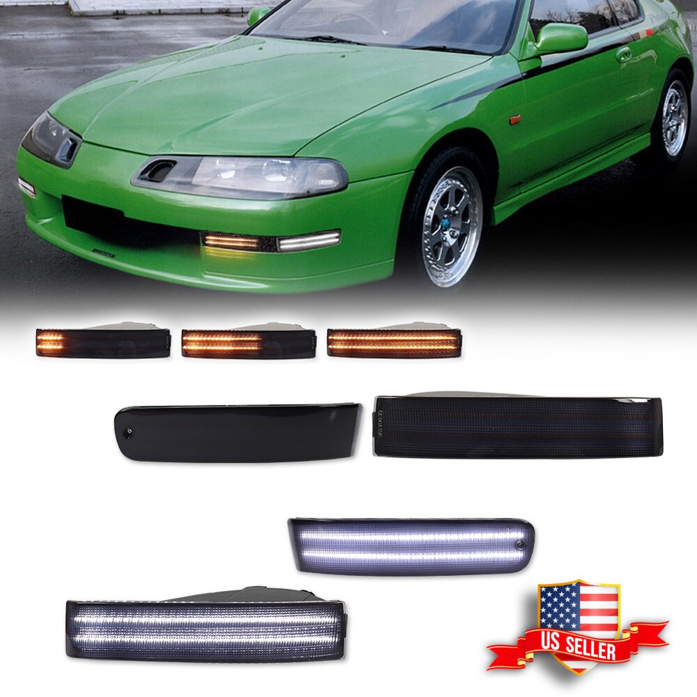 4PCS Smoked LED Bumper Marker Lights for 92-96 Honda Prelude