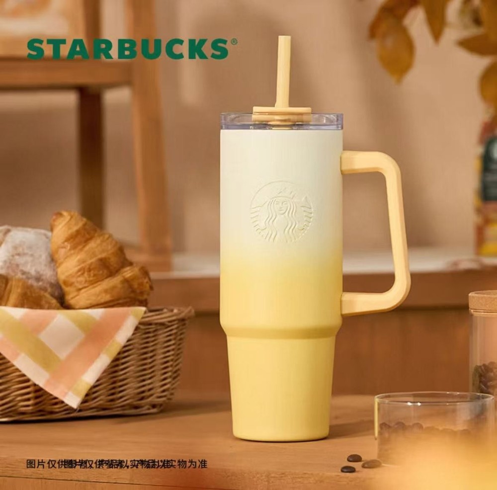 New 2025 China Starbucks Bear Dessert Story 30oz SS Double Drink Straw Cup