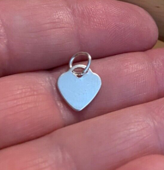 Sterling Silver shaped TINY 10x10mm Engraveable flat Heart Charm!