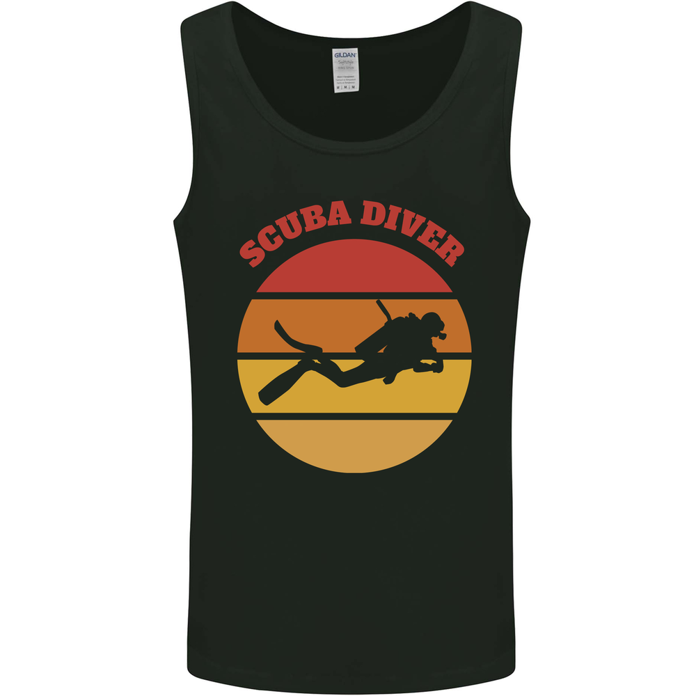 Scuba Diver Silhouette Mens Vest Tank Top