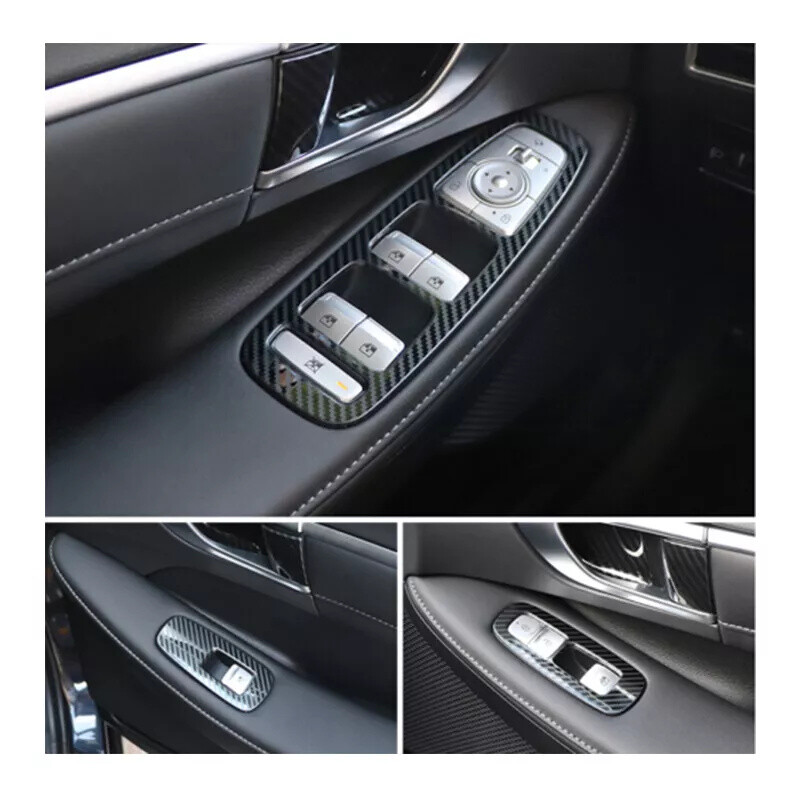 For Hyundai Sonata 2024 2025 2026 Carbon Fiber 4X Window Lift Switch Cover Trim