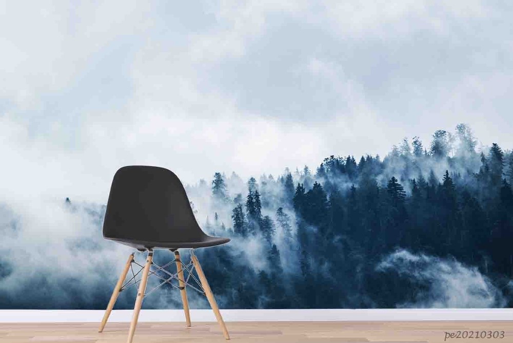 3D Forest Mist Landscape Wall Murals Wallpaper Murals Wall Sticker