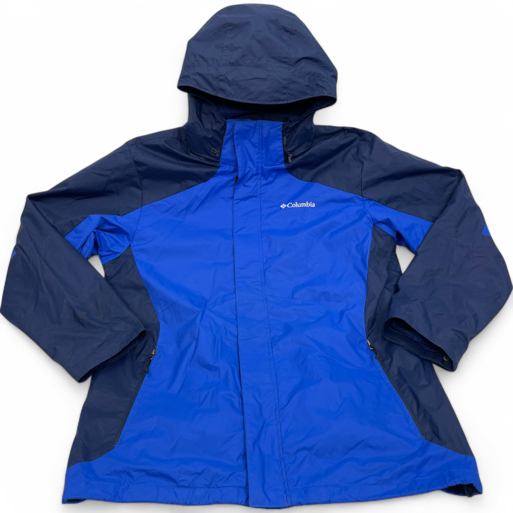 Columbia Men's Midweight Blue Hooded Jacket - Removable Hood - Size Large L
