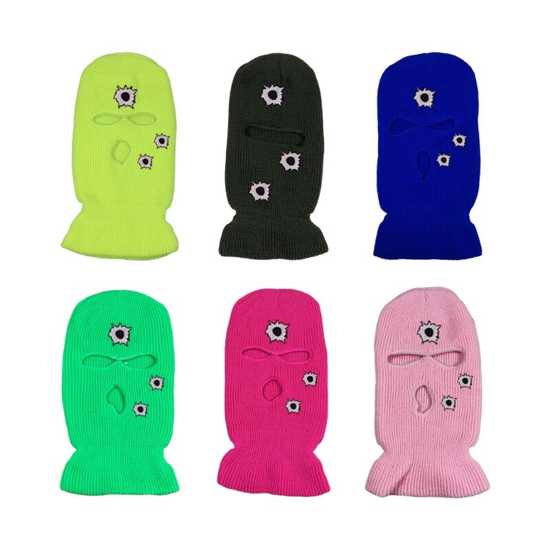 Novelty Pattern Knit Hat Face Mask Balaclava Full Face Cover for Halloween Xmas