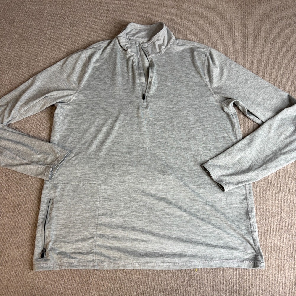Vuori Mens Sweater Medium Gray 1/2 Zip Ease Performance