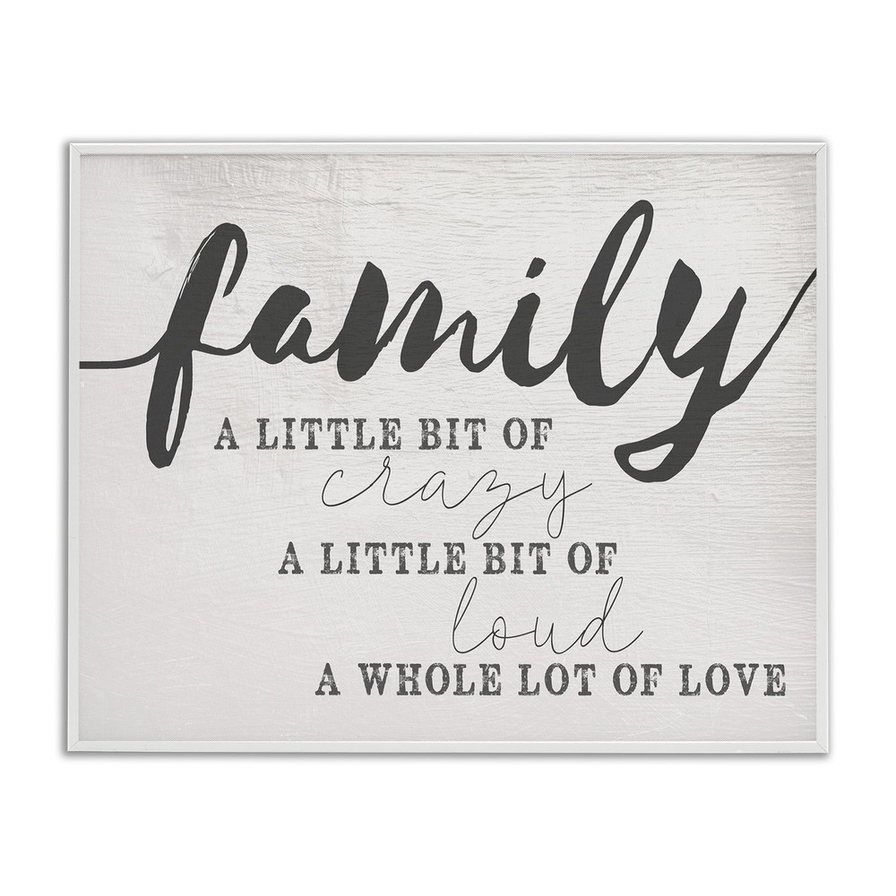 Family Crazy Loud Love Inspirational Word Design Framed Giclee Art Design by ...
