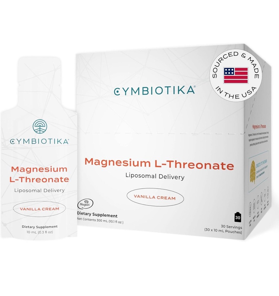 CYMBIOTIKA Magnesium L-Threonate 1300mg, Liposomal Delivery, Focus .