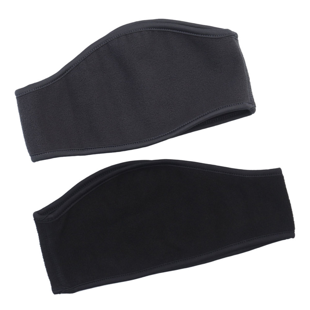 2 Pcs Fleece Sports Headband Winter Ear Warmer Windproof Elastic Head Wrap  