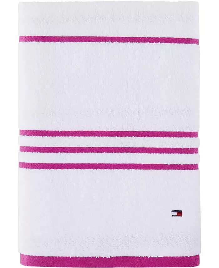 Tommy Hilfiger Modern American Stripe Cotton Bath Towel 30x54 Inches in Assorted Colors  