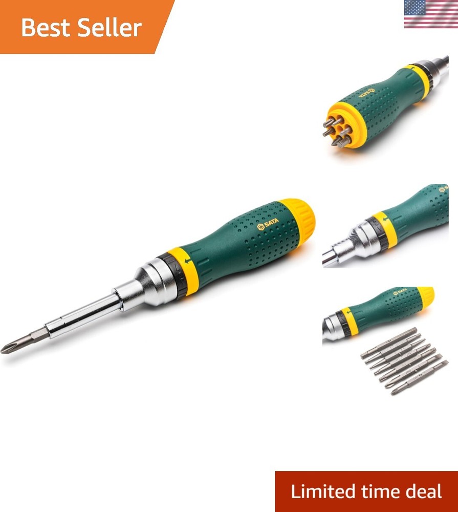 19-in-1 Ratcheting Screwdriver Set with Durable Bits & Non-Slip Oil-Resistant Handle