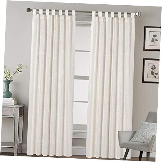 Tab Top Linen Blended Airy Curtains for Living Room Home 52