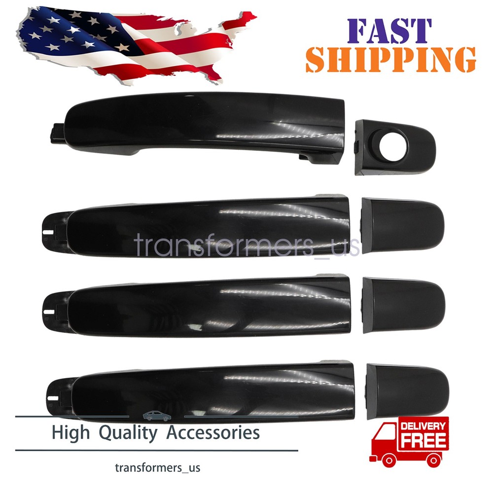 Set of 4 Fit for Ford Ranger Front-Rear Exterior Door Handle Black 2012-21