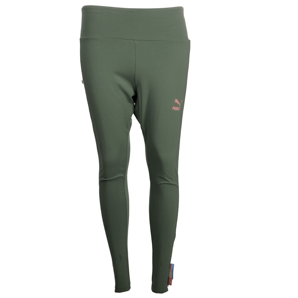 Puma Classics Now  Then Leggings Womens Green Athletic Casual 62406444