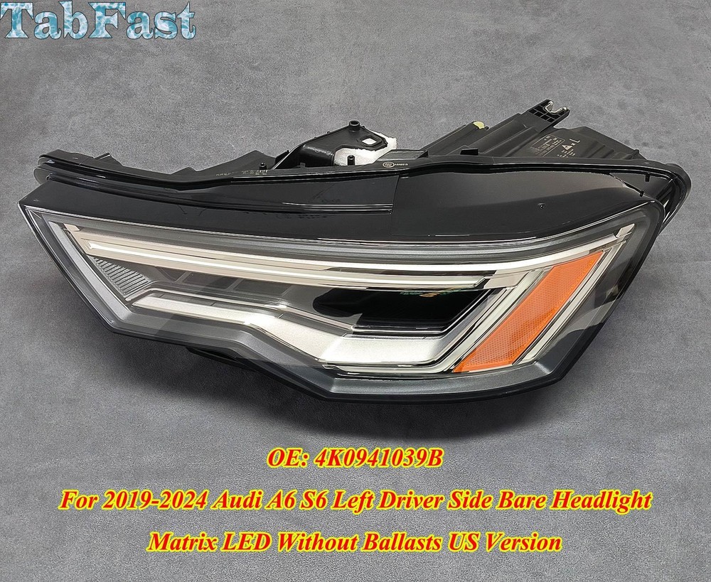 OEM 2019-24 Audi A6 S6 Left LED Headlight Driver Side No Module