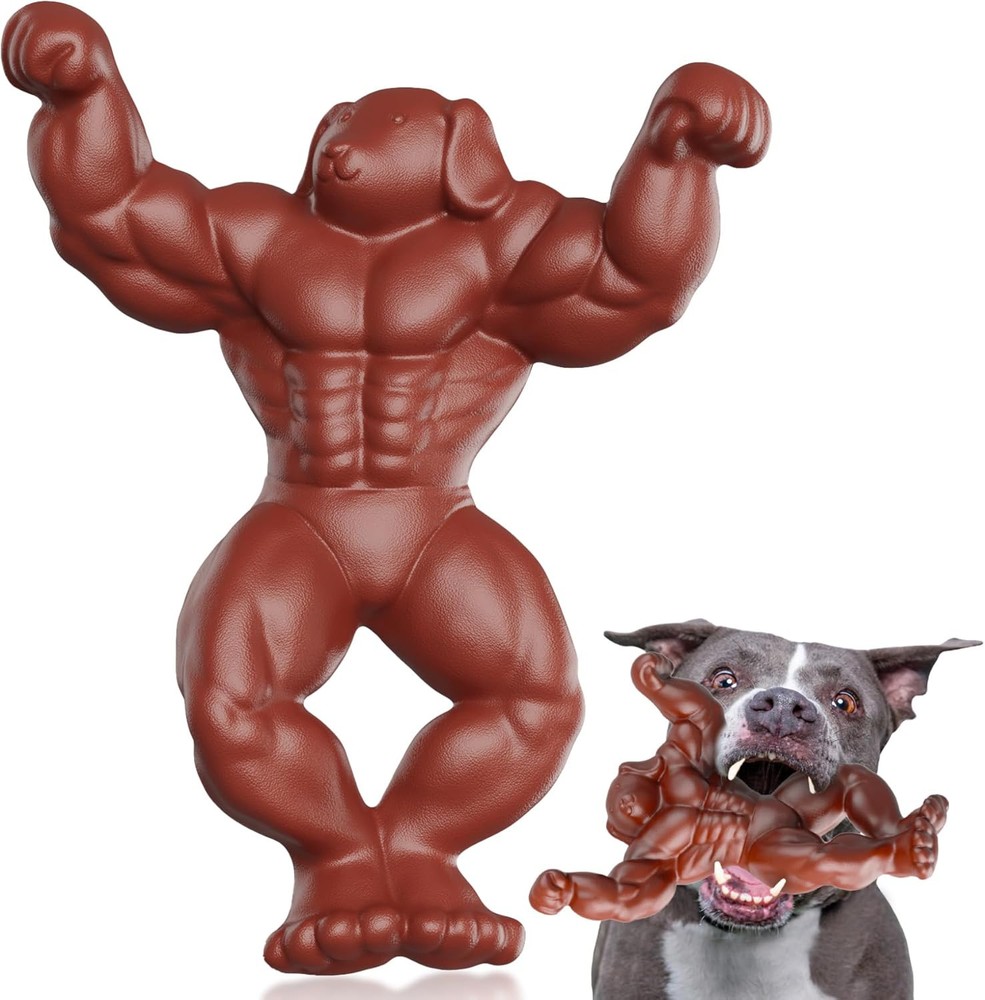 Indestructible Dog Toys for Large Dogs, Hard Chew Large, red brown