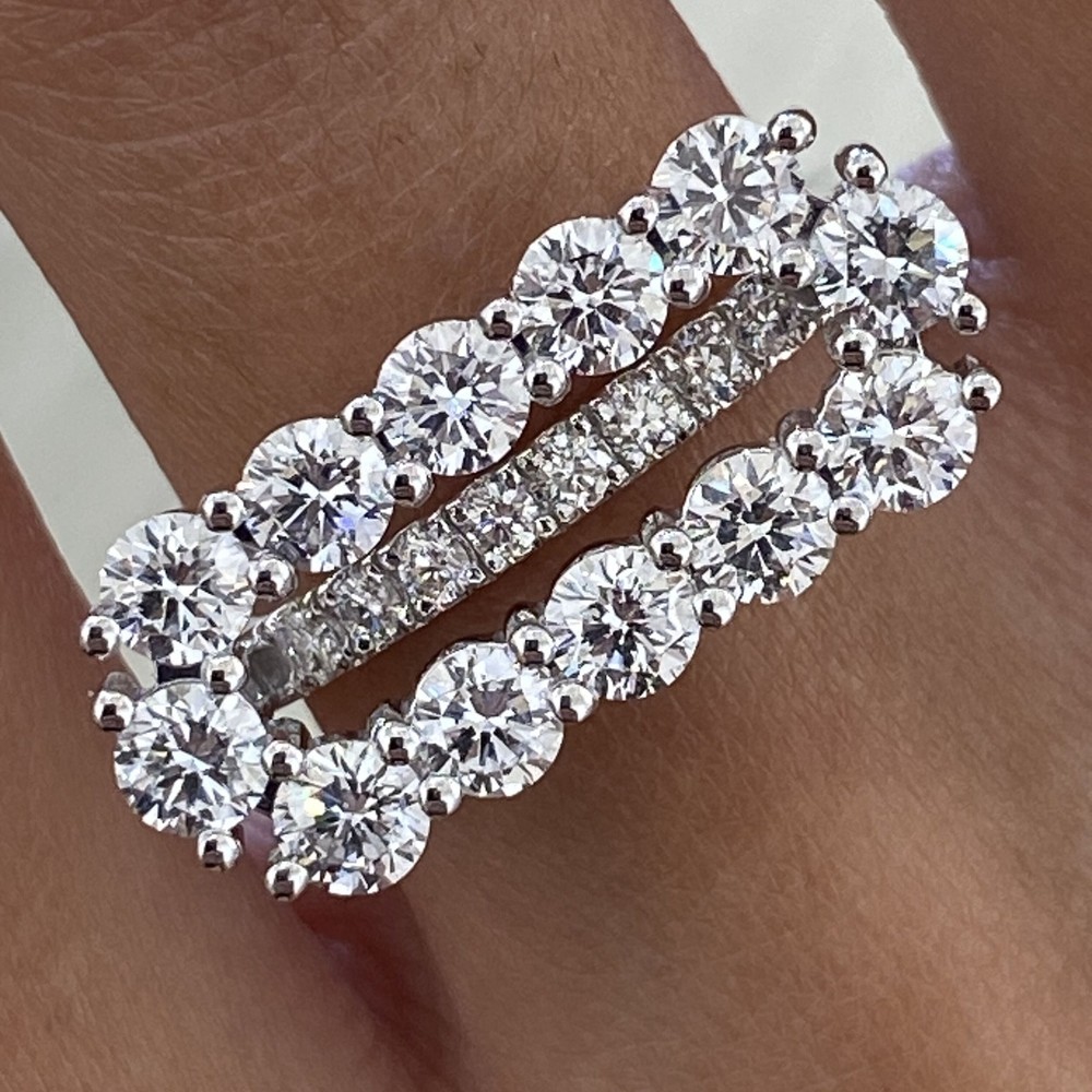 14K White Gold Ring Labcreated Diamond 2.2ct TCW F/VS1