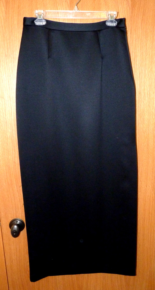 VIE BY VICTORIA ROYAL Black Satin Maxi Skirt Formal Performance 10