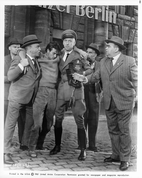 James Cagney other men carry off Horst Buchholz in One Two Three 1961 Old Photo
