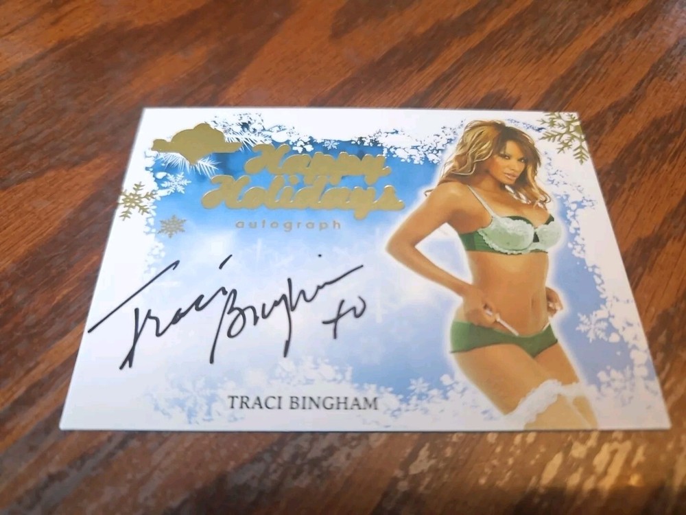 Benchwarmer 2012 Traci Bingham Happy Holidays Autograph Gold Foil Auto Playboy
