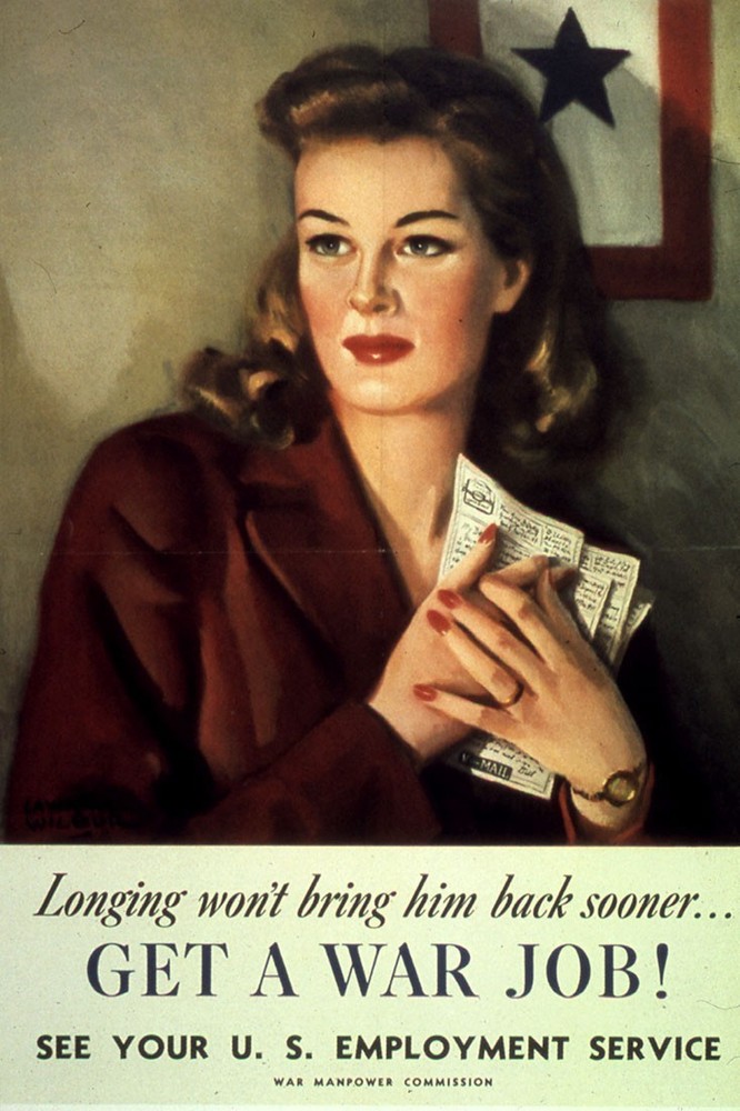 Get A War Job Vintage World War 2 WWII Poster Print