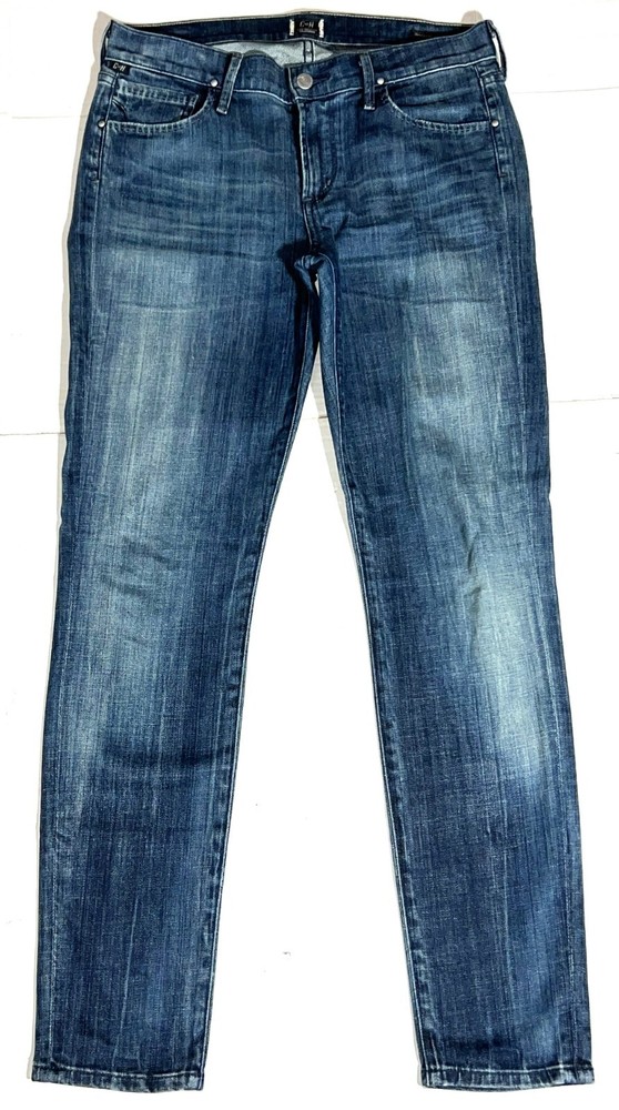 Citizens of Humanity Thompson Med Rise Cropped Skinny Navy Blue Jeans Size 28 31