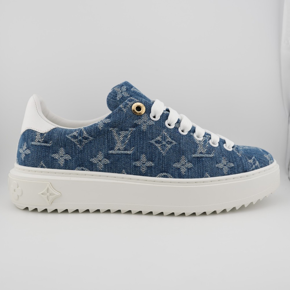 Louis Vuitton Denim Blue LV Monogram Time Out Sneaker Women 8