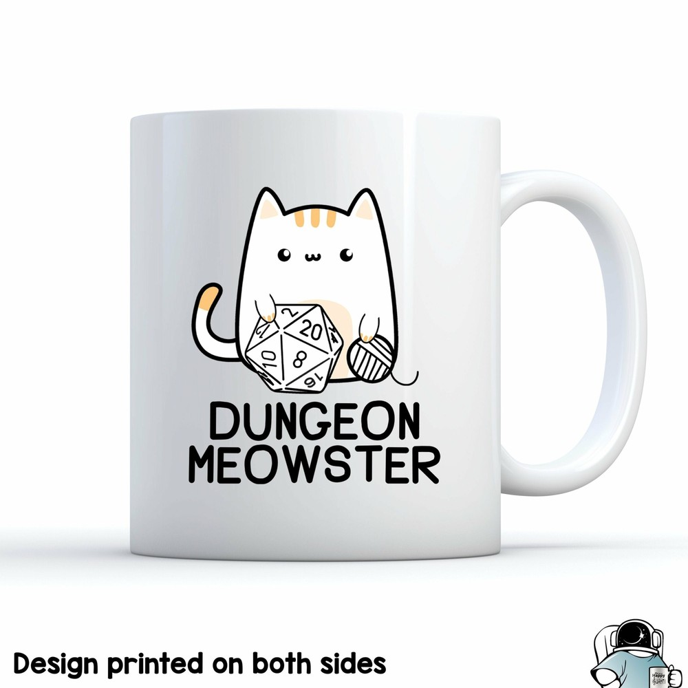 Dungeon Meowster Mug - Cute Cat-Themed Gamer Coffee Cup for Tabletop RPG Fans  