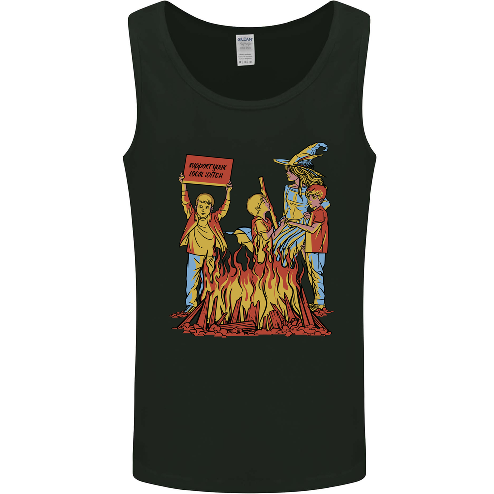 Support Your Local Witch Halloween Satire Mens Vest Tank Top