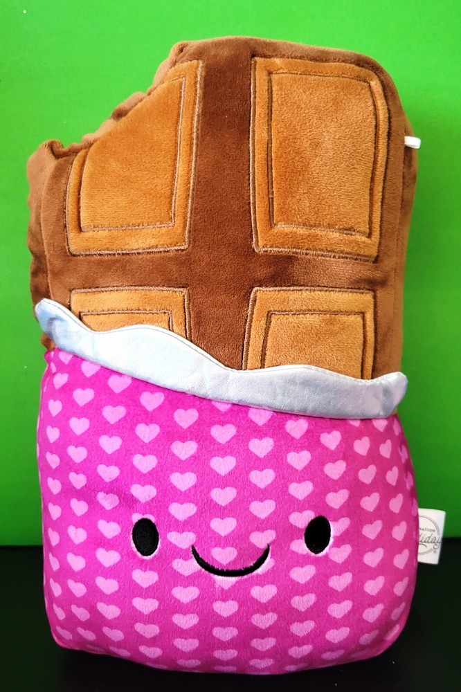 Valentine's Pink Heart Plush Chocolate Bar Candy Stuffed Toy 12 Inch
