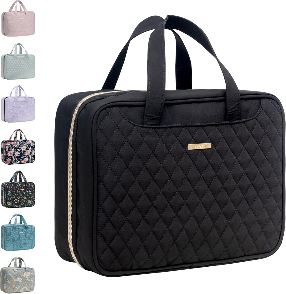 Leakproof Hanging Travel Toiletry Bag with Makeup Compartment for Women