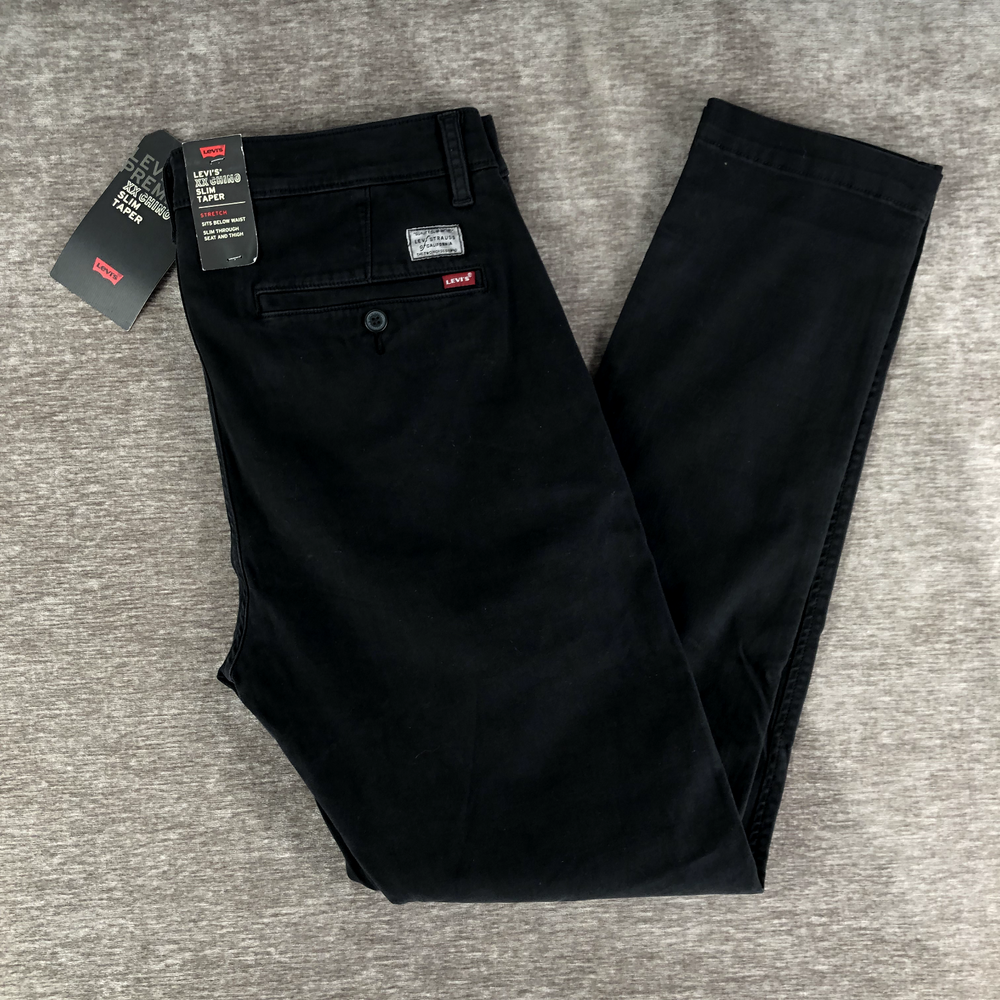 Levi's XX Chino Slim Taper Stretch Men's Black Pants Size 36x34 NEW