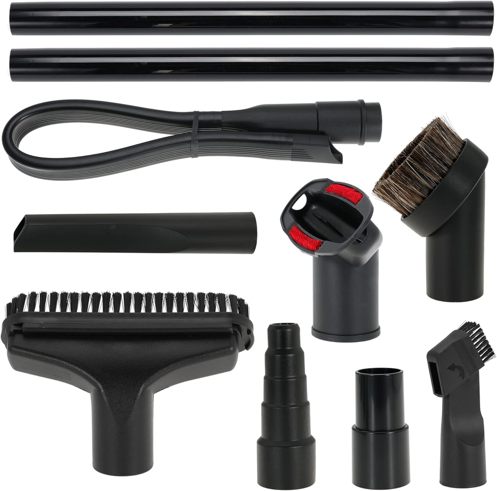 10Pcs Black Vacuum Cleaner Accessories, Vacuum Hose Adapters and Flexible Crevic