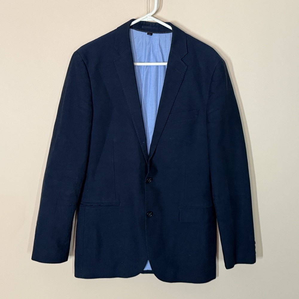 J. CREW Ludlow Carpini Cotton Blazer Jacket Blue Men's Size 40L Medium Long