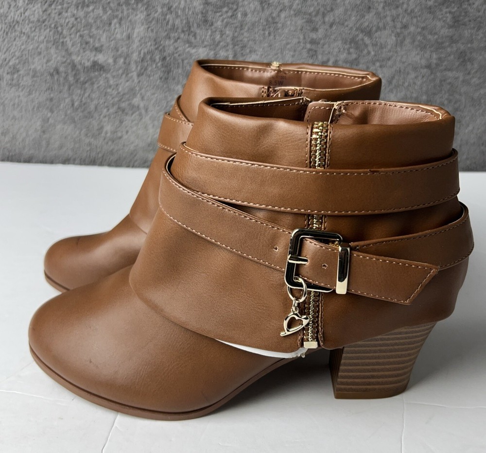 Thalia Sodi Womens 8.5 Ankle Boots  Camel Wedge Heel  2