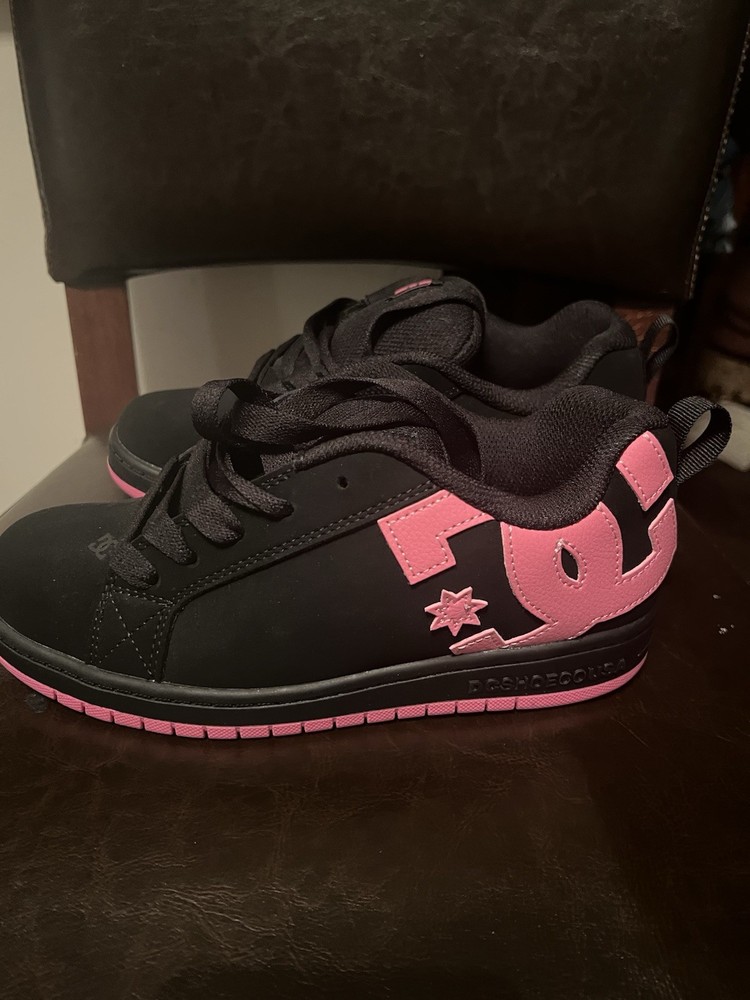 pink and black dc shoes New WO Tags