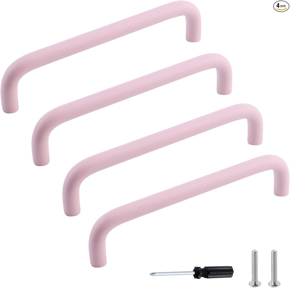 4PCS Pink Aluminum Alloy Cabinet Drawer Pulls 5.04