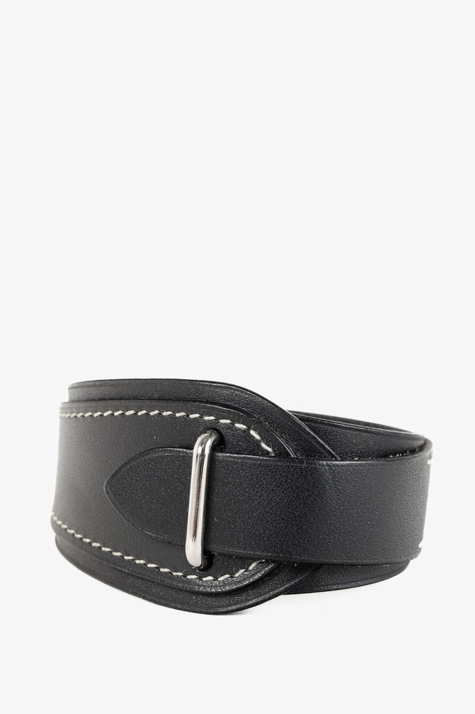 Hermes Black Leather Wide Wrap Bracelet for Women Luxury Fashion Accessory
