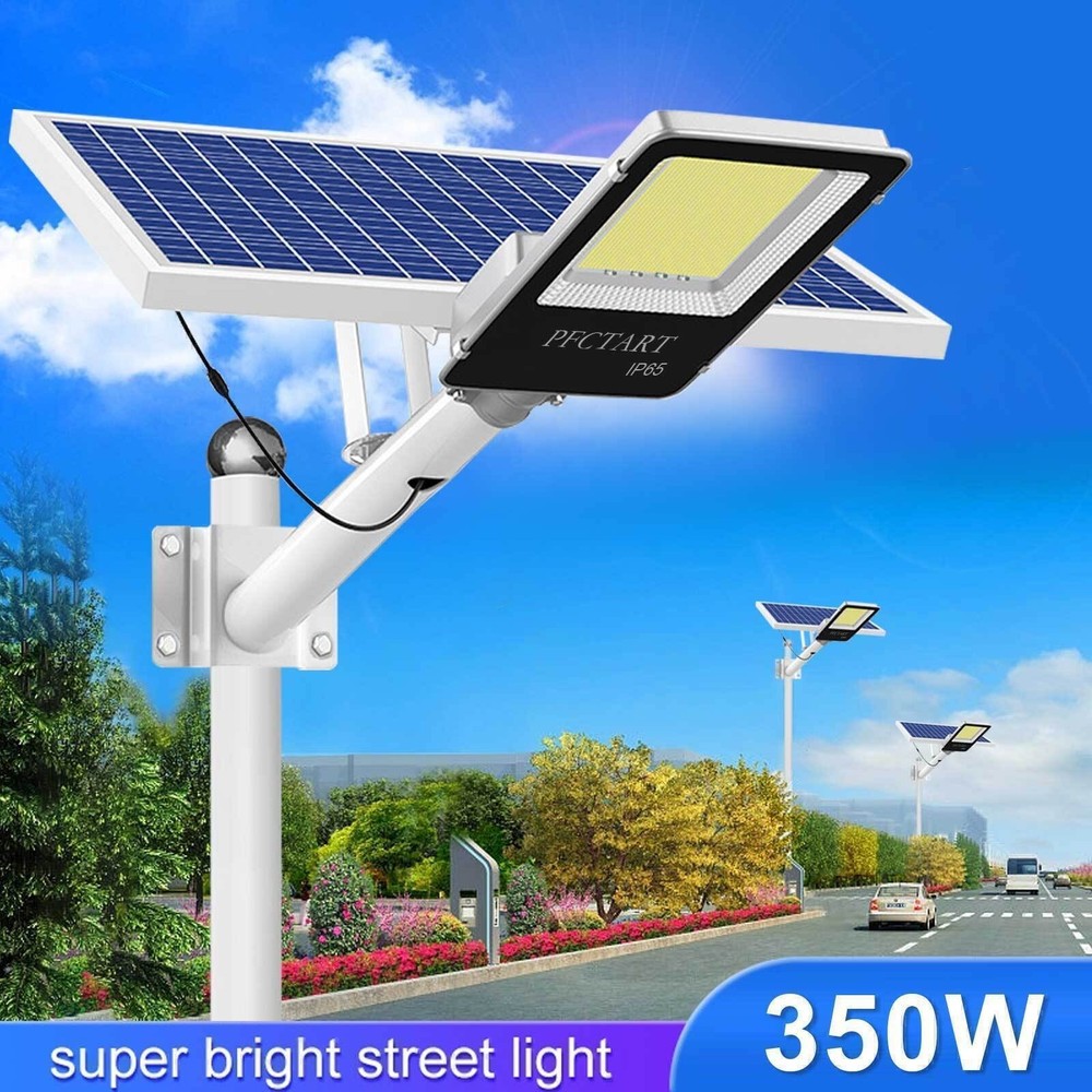 100000LM Solar LED Street Light Commercial Outdoor Security Road Lamp+Pole+Panel
