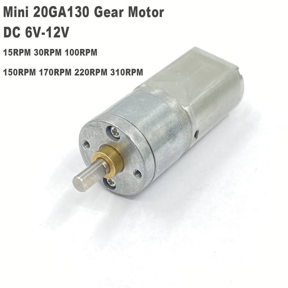 20mm DC 6V 12V Slow Speed Mini 130 Full Metal Gear Reduction Motor Large Torque-image