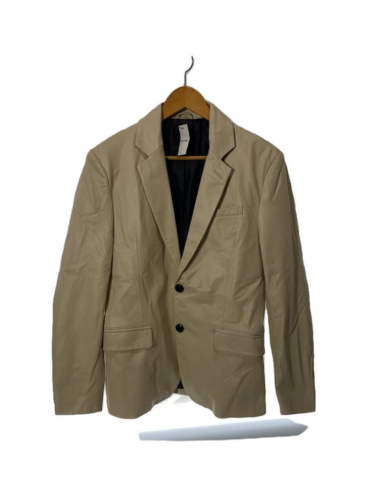 Liugoo Sheepskin Leather Blouson Jacket Size L in Cream Sh22-10 1256