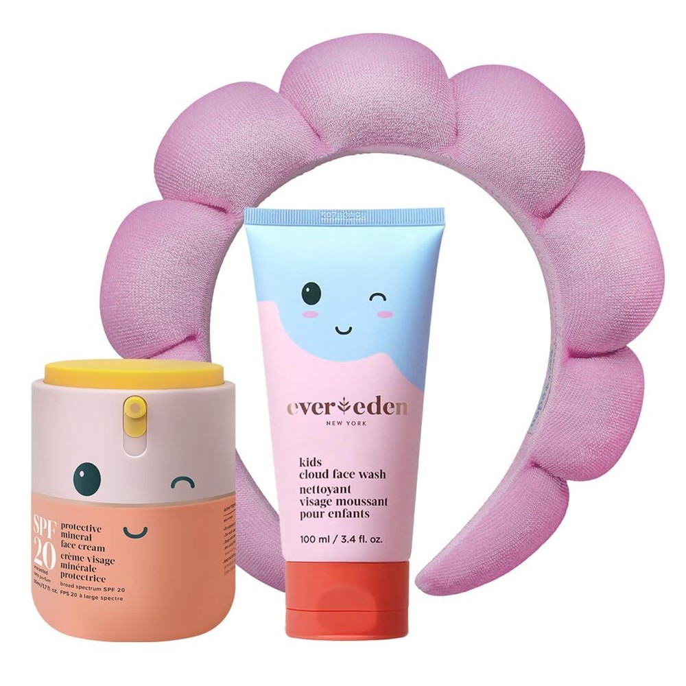 Happy Morning DUO Kids Spa Headband for Girls - Clean Vegan Skincare Bundle