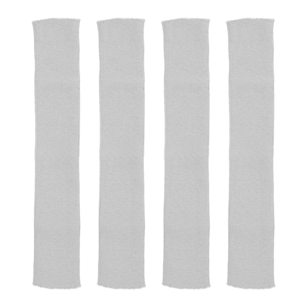 4pcs 40x6cm Stretch Knit Cuffs with Ribbed Trim in White & Grey