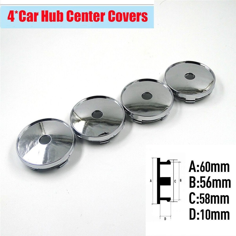 4Pcs 60mm Silver Wheel Hubs Center Hub Cap Car Wheel Rim Cover Decoration Part