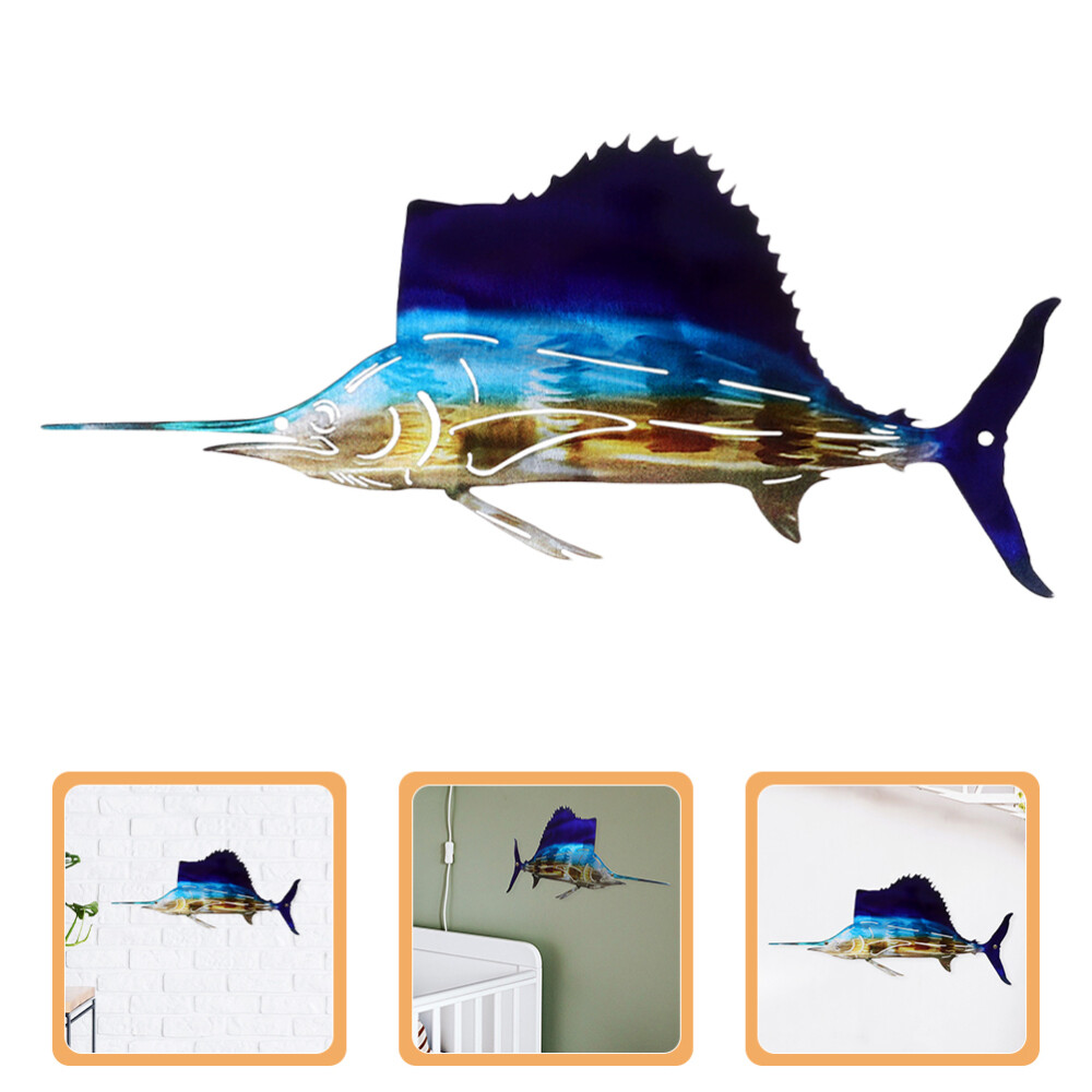Fish Wall Decor Metal Sailfish Small Mount Bio Decoration Seaside