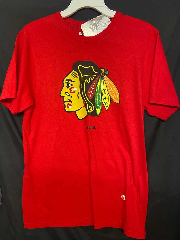 Chicago Blackhawks Reebok Logo T-Shirt ADULT MEDIUM NWT CLEARANCE SALE-image