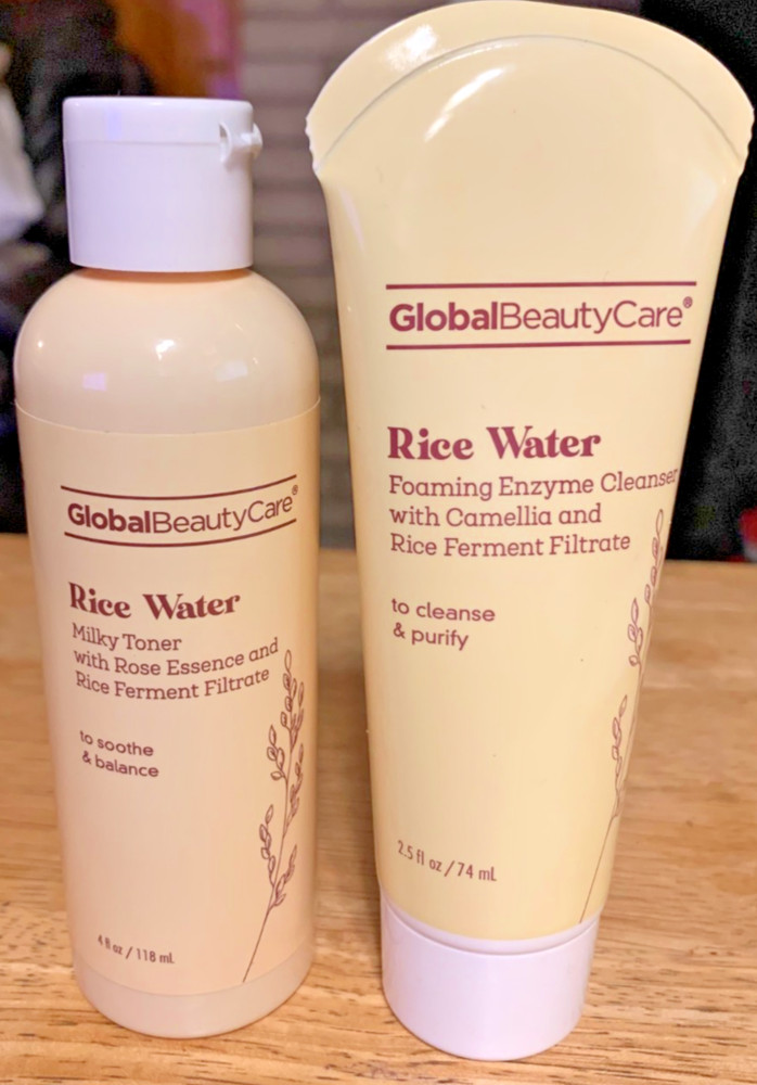 Global Beauty Care Set of 2 Rice Water Foaming Enzyme Cleanser Milky Toner NEW